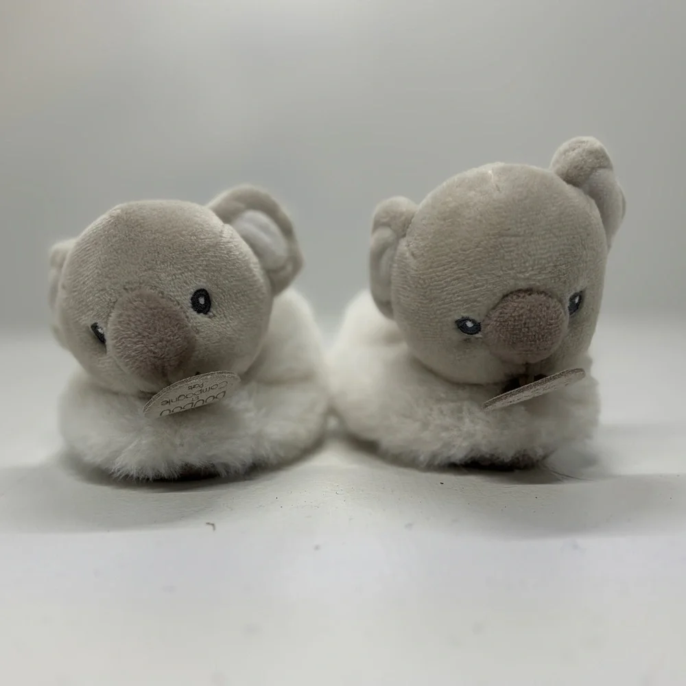 Snoozies Baby Slippers Bundle Size 1 Koala Plush + Cow Moon Soft Booties